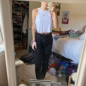 Cropped high neck tank